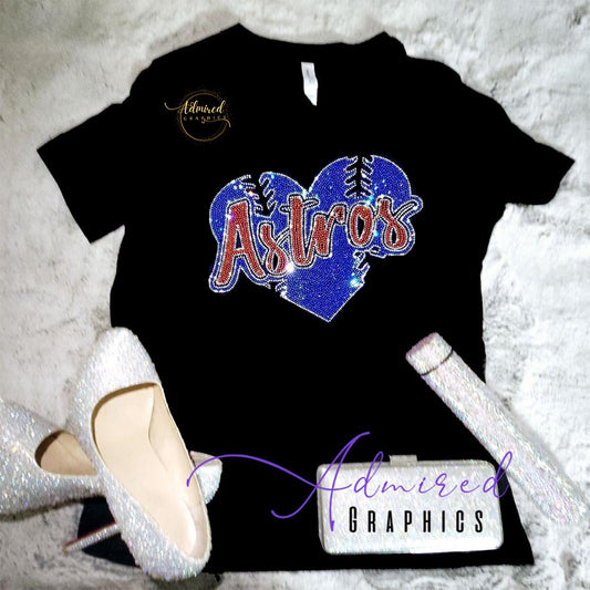 Astros Heart Baseball Tee