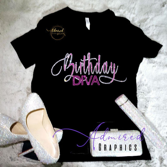 Birthday Diva Sparkle Tee