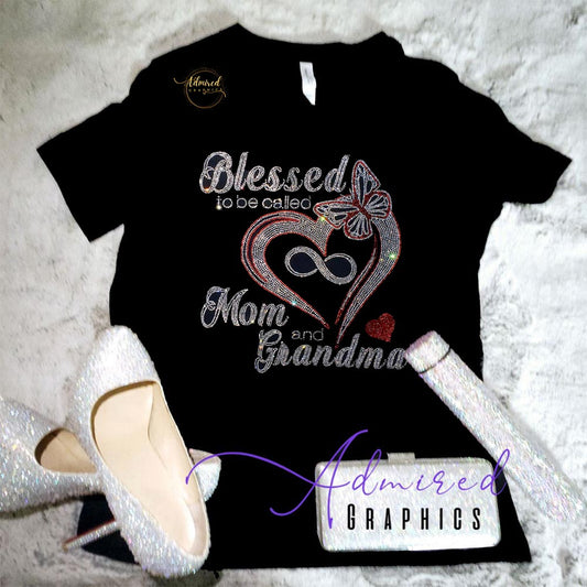 Blessed Mom/Grandma Crystallized Tee