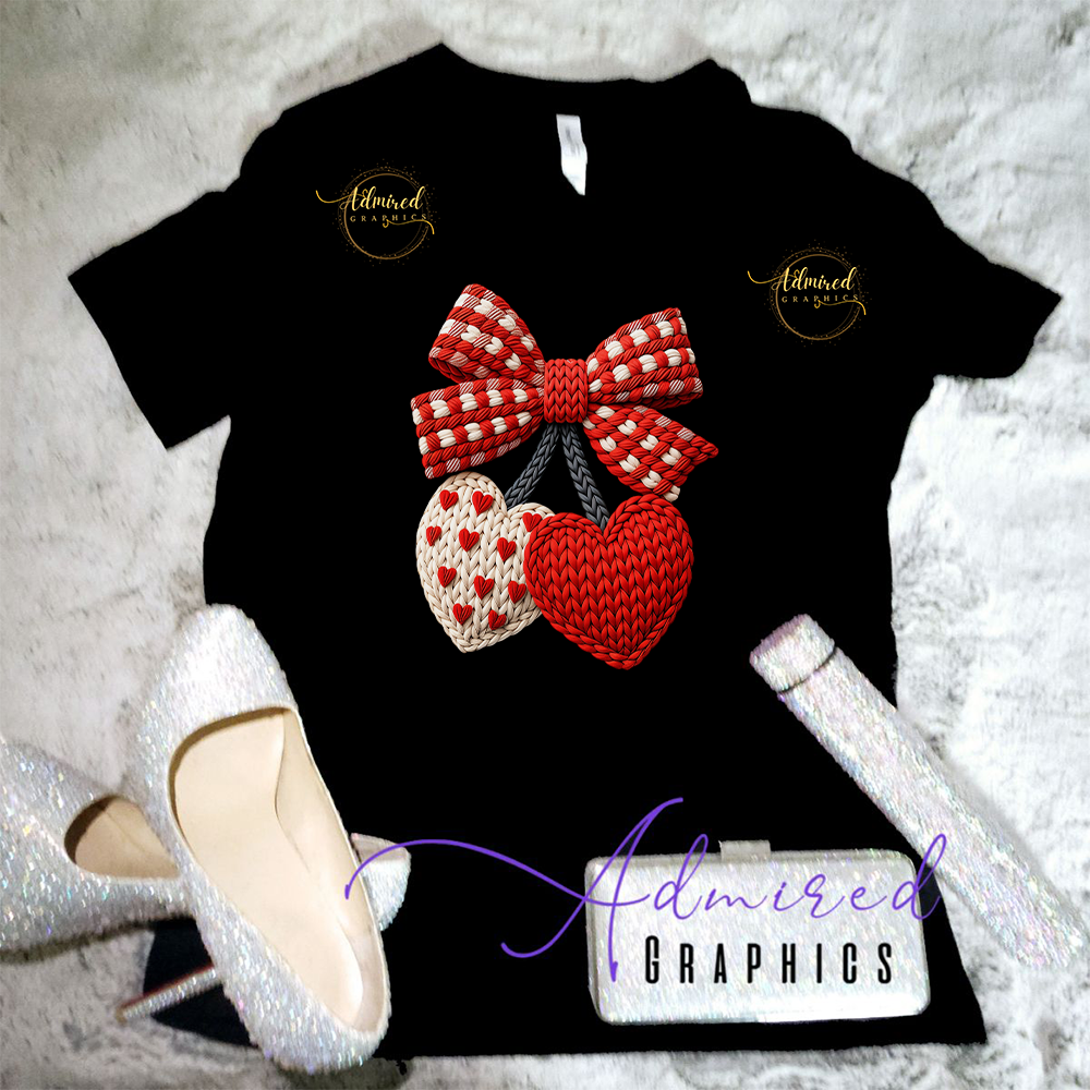 Faux Crochet Hearts Graphic Tee