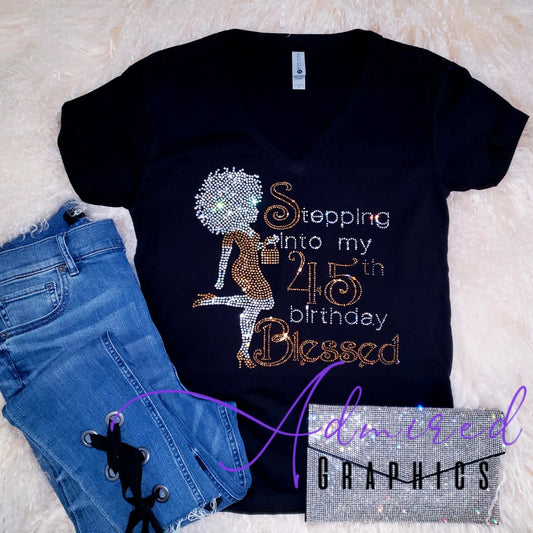 Stepping Into My Birthday Crystallized Tee