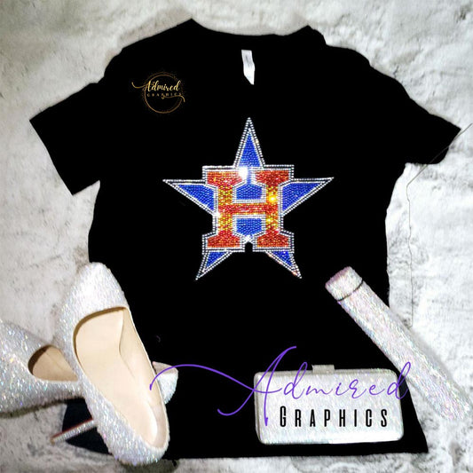 Astros Orange H Baseball Tee