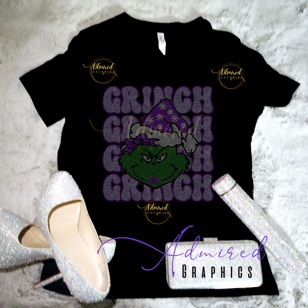 Lady Grinch Purple Crystallized Tee