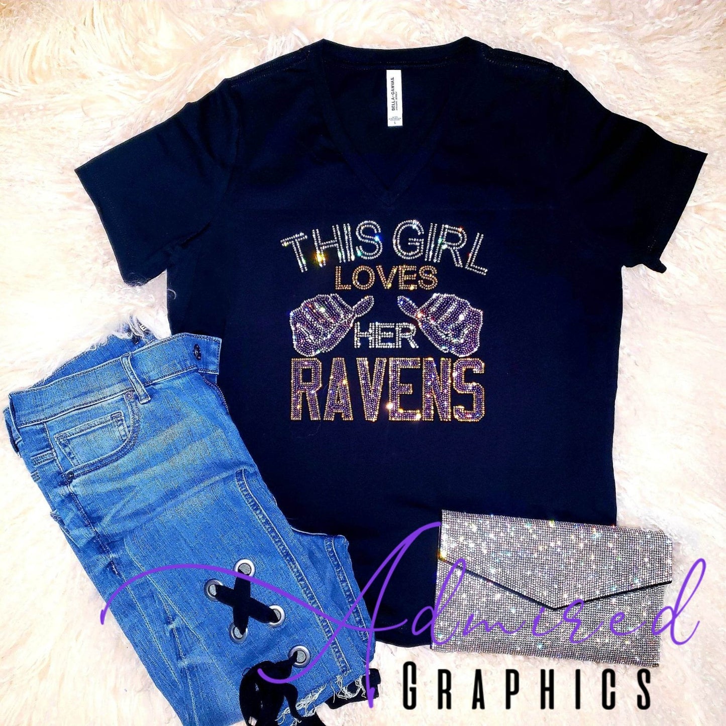 Loves Her Ravens Crystallized Tee