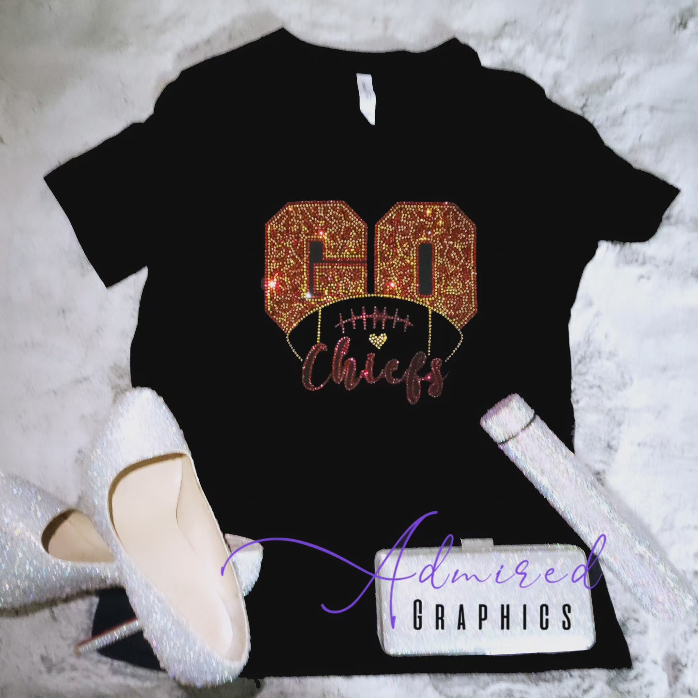Go Chiefs Football Crystallized Tee