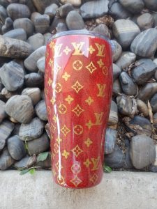LV Personalized Glitter Tumbler