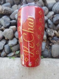 LV Personalized Glitter Tumbler
