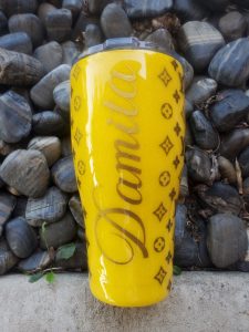 LV Personalized Glitter Tumbler