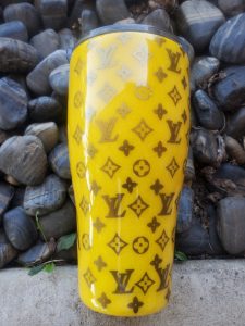 LV Personalized Glitter Tumbler