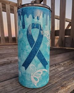 Cervical Cancer Awareness Glitter Tumbler