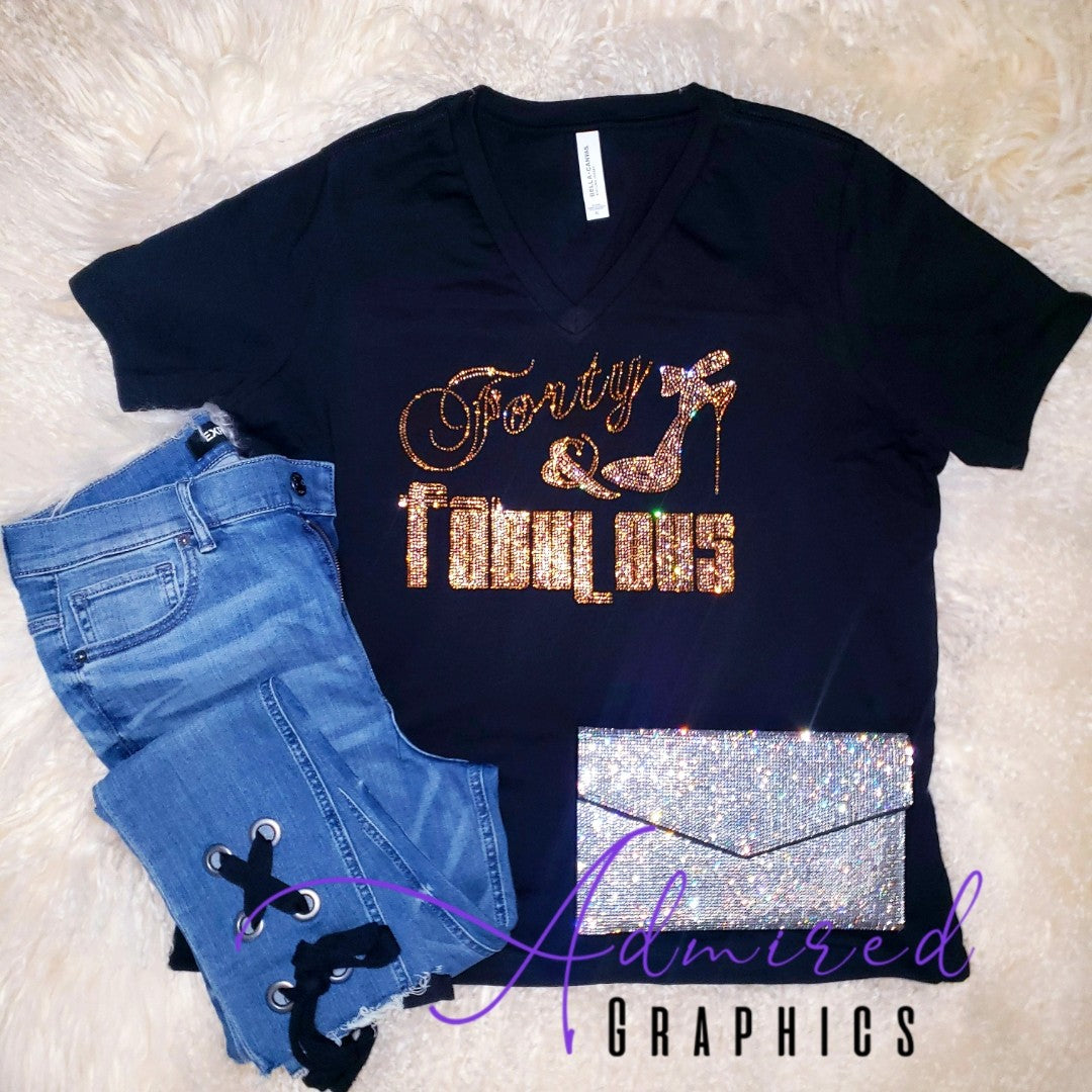Forty and Fabulous Birthday Sparkle Tee