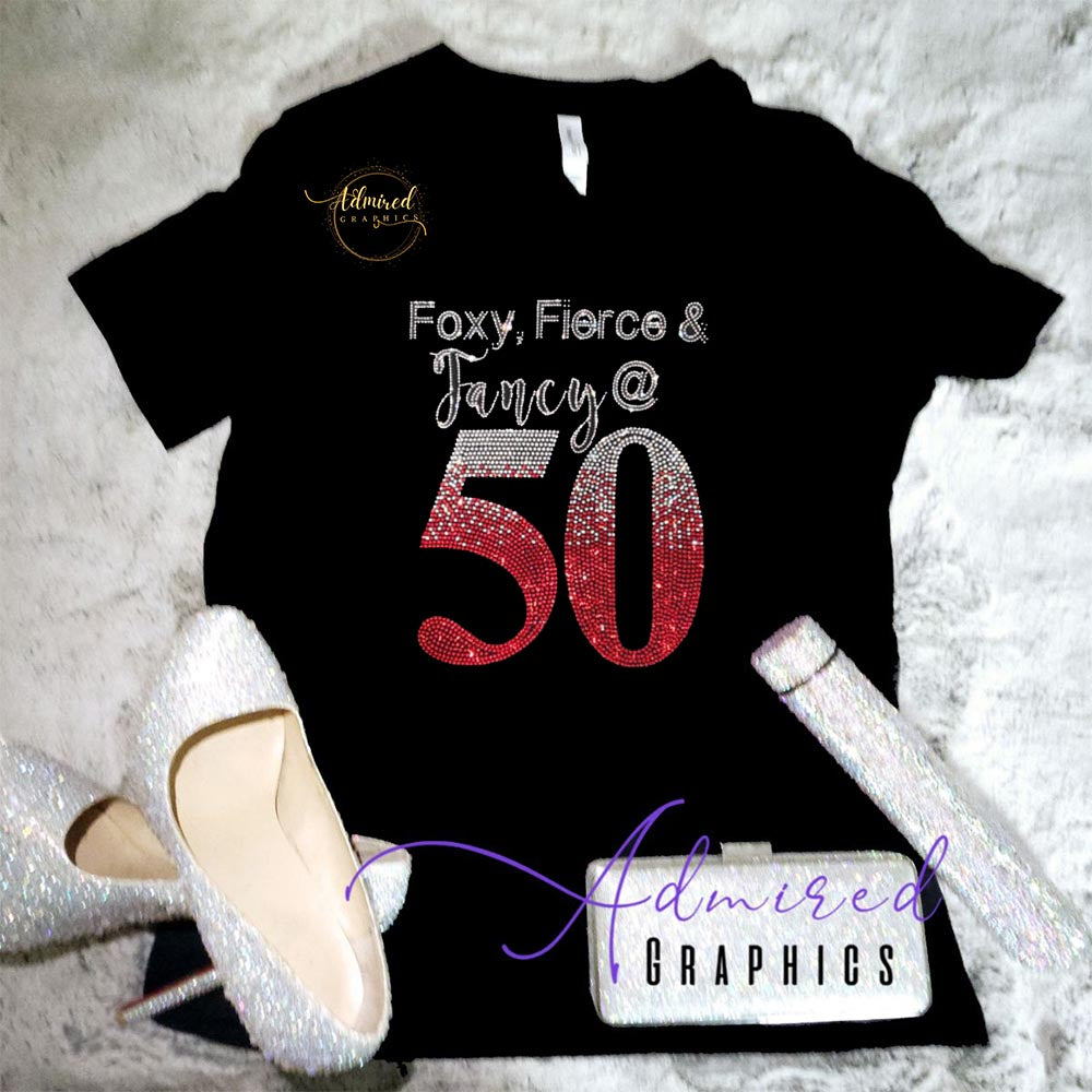 Foxy and Fierce Birthday Sparkle Tee