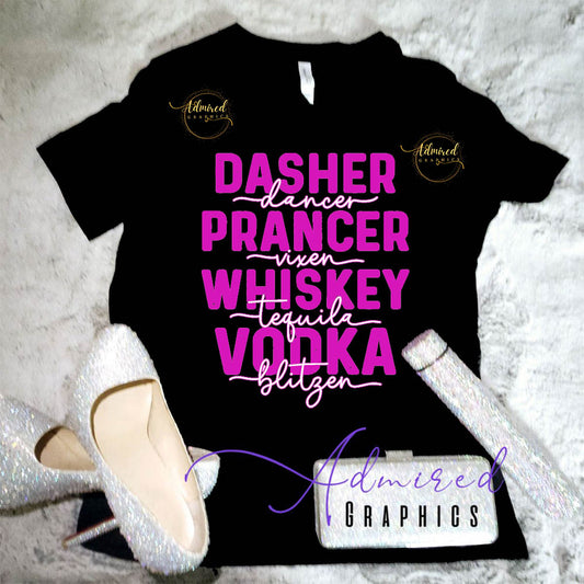 Alcohol Reindeer Graphic Tee
