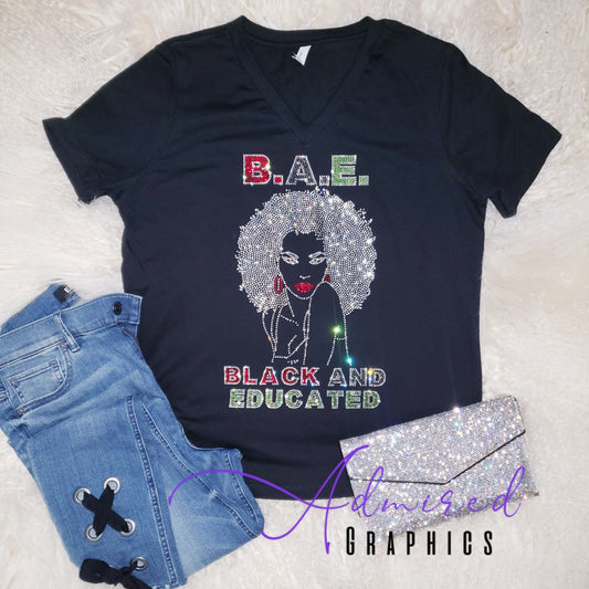 Black and Educated Crystallized Tee