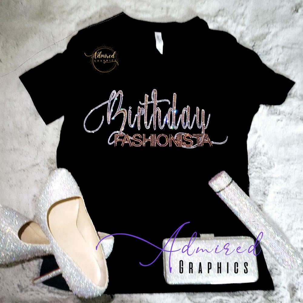 Birthday Fashionista Sparkle Tee