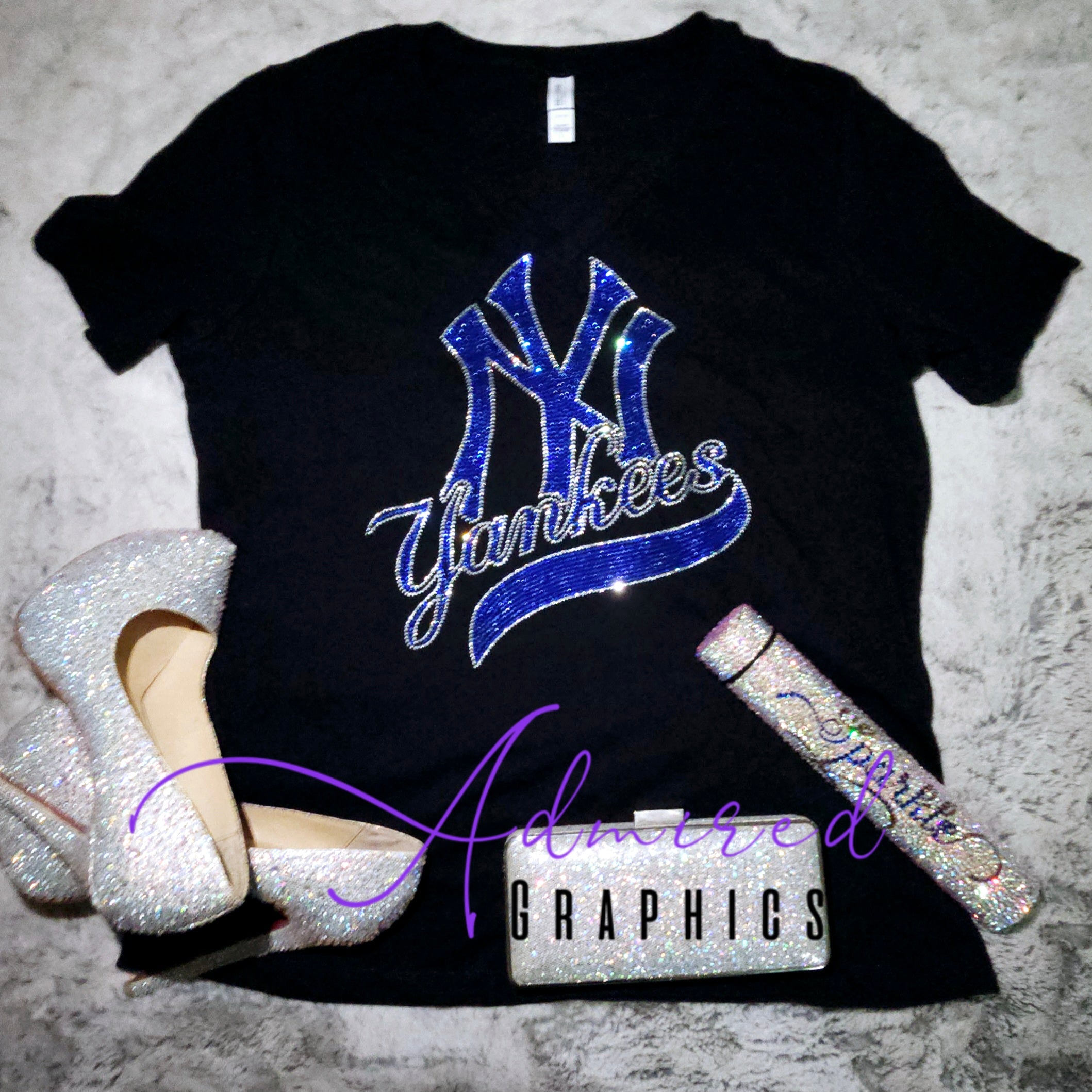 New York Baseball Sparkle Tee – Admired Graphics