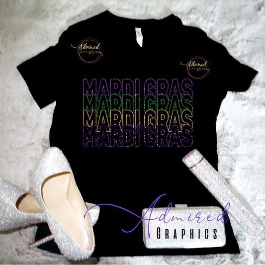 Mardi Gras Stacked Graphic Tee