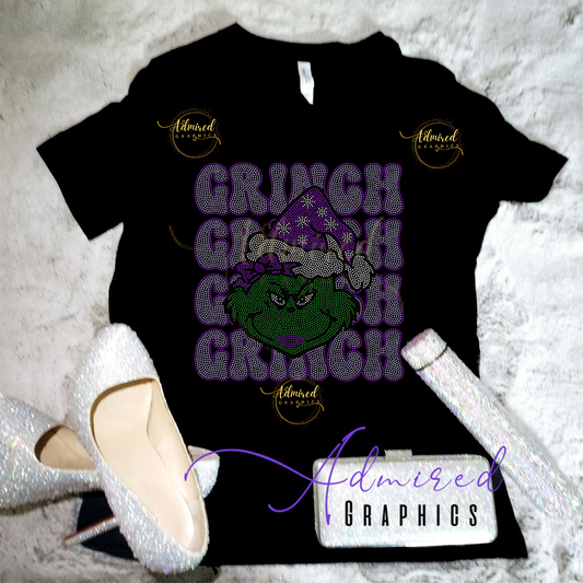 Lady Grinch Purple Crystallized Tee