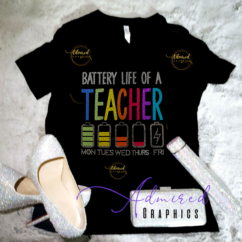 Teacher Battery Life Crystallized Tee