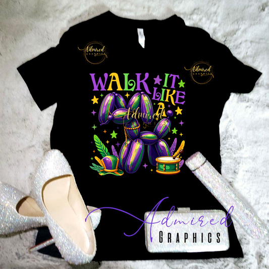 Walk It Like A Dog Mardi Gras Graphic Tee