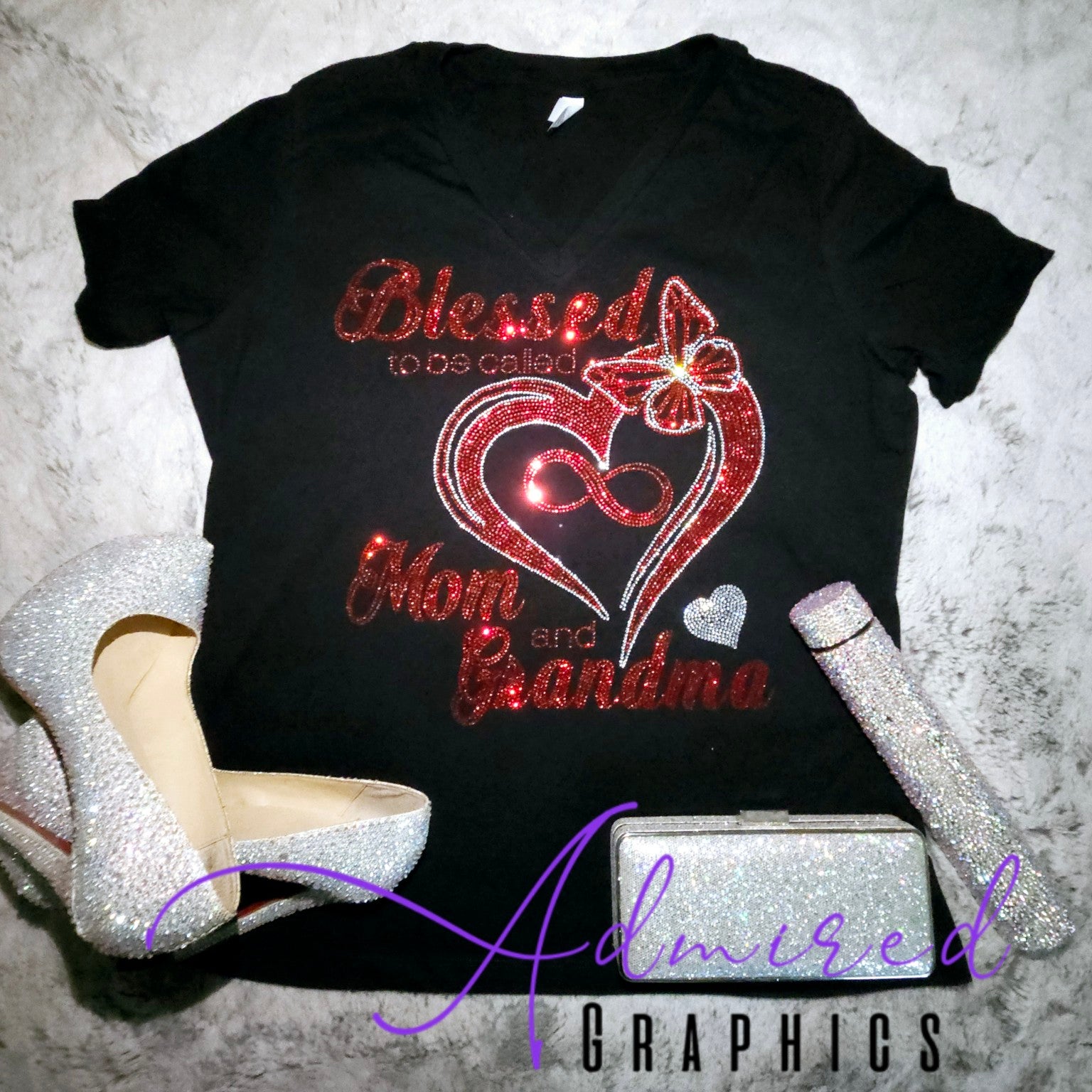 Blessed Mom/Grandma Sparkle Tee – Admired Graphics