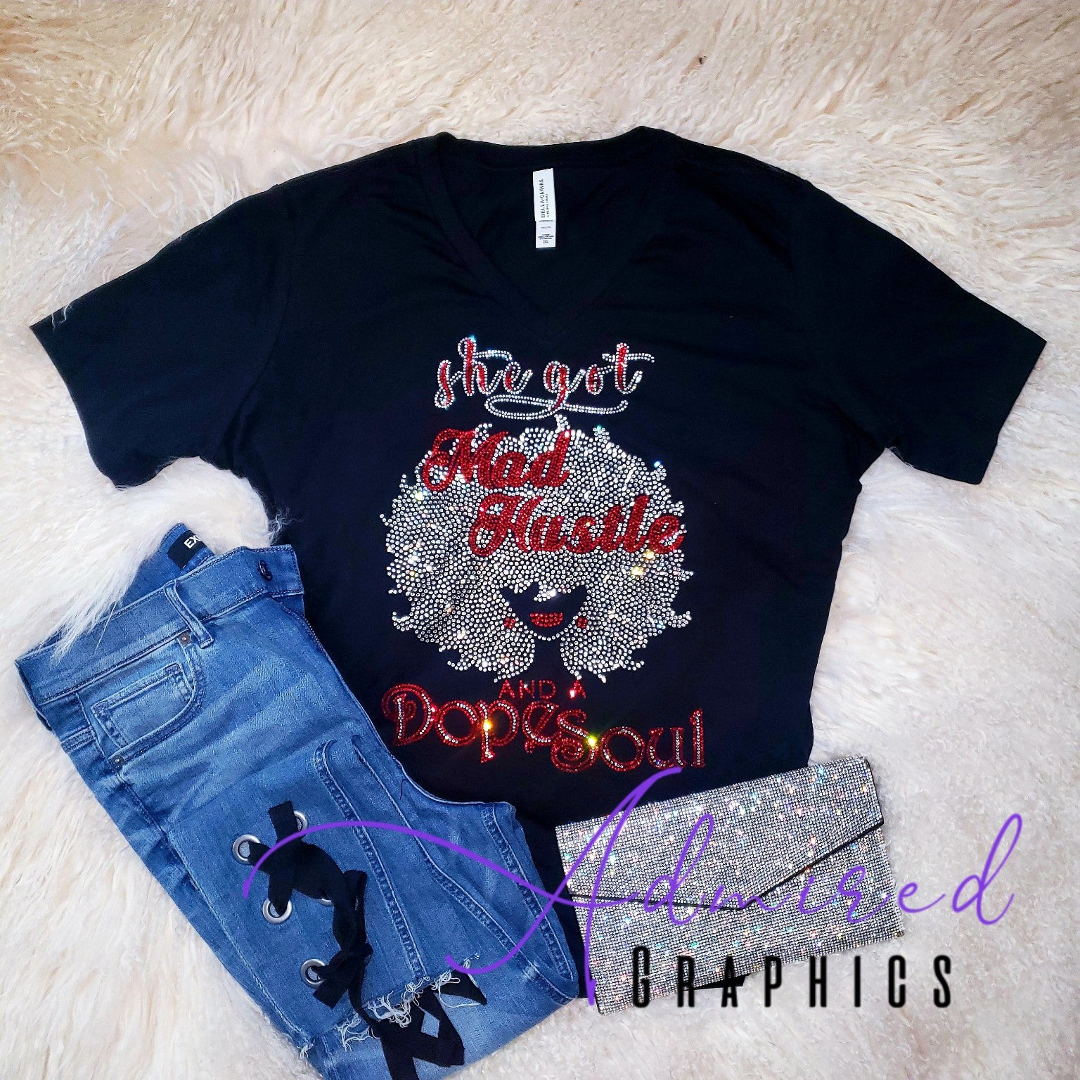 Mad Hustle Sparkle Tee – Admired Graphics
