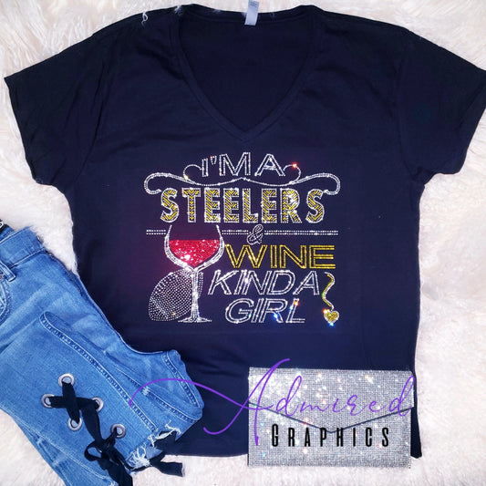 Steelers and Wine Crystallized Tee