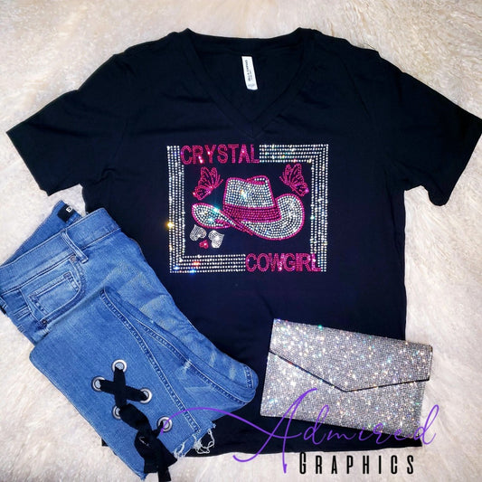 Pink Cowgirl Crystallized Tee